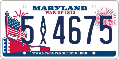 MD license plate 5AX4675