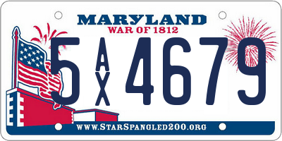 MD license plate 5AX4679
