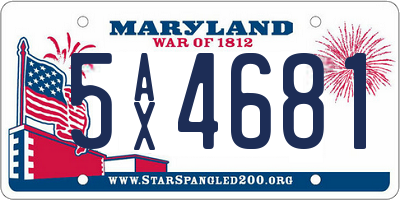MD license plate 5AX4681