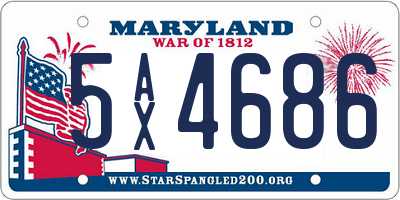 MD license plate 5AX4686