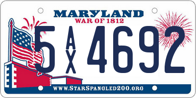 MD license plate 5AX4692