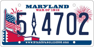 MD license plate 5AX4702