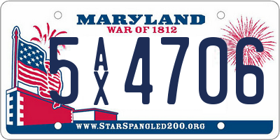 MD license plate 5AX4706