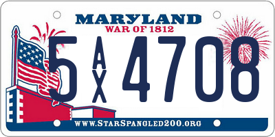 MD license plate 5AX4708