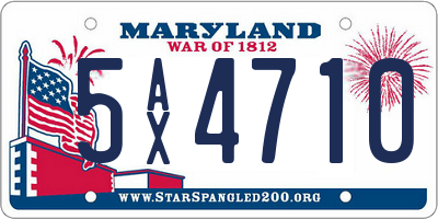 MD license plate 5AX4710