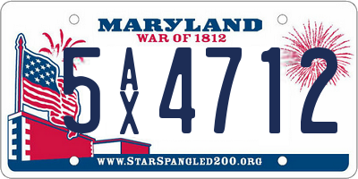MD license plate 5AX4712