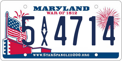 MD license plate 5AX4714