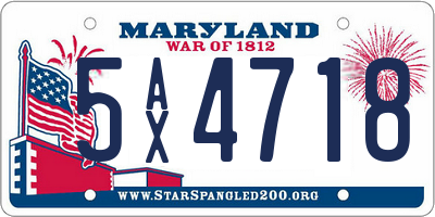 MD license plate 5AX4718