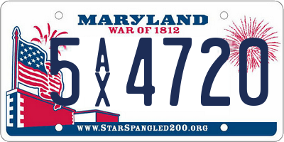 MD license plate 5AX4720