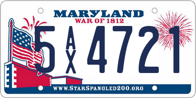 MD license plate 5AX4721