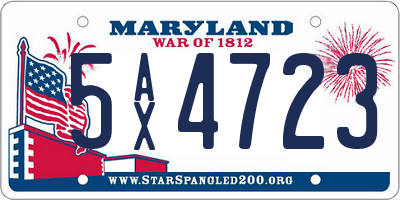 MD license plate 5AX4723