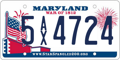 MD license plate 5AX4724