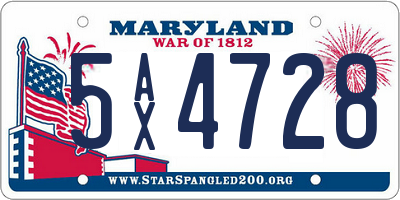 MD license plate 5AX4728