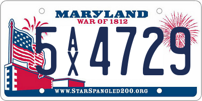 MD license plate 5AX4729