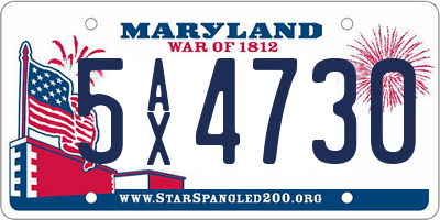MD license plate 5AX4730