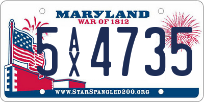MD license plate 5AX4735