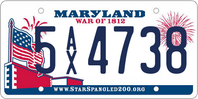 MD license plate 5AX4738