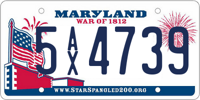 MD license plate 5AX4739