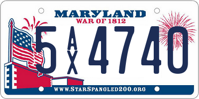MD license plate 5AX4740
