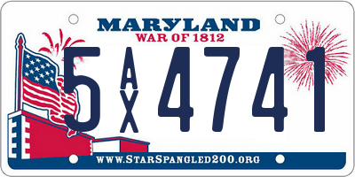 MD license plate 5AX4741