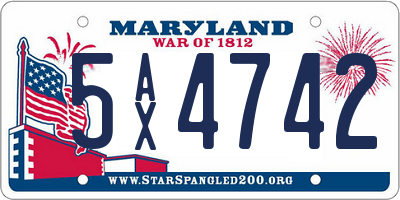 MD license plate 5AX4742