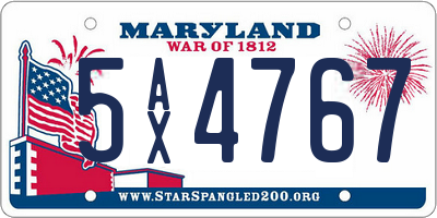 MD license plate 5AX4767