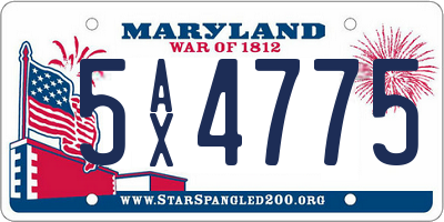 MD license plate 5AX4775