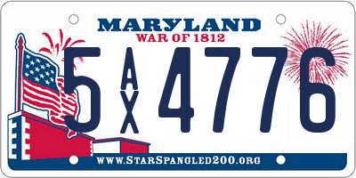 MD license plate 5AX4776