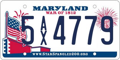 MD license plate 5AX4779