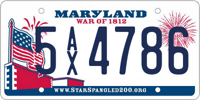 MD license plate 5AX4786