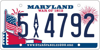 MD license plate 5AX4792
