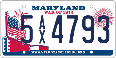 MD license plate 5AX4793