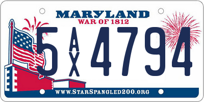 MD license plate 5AX4794