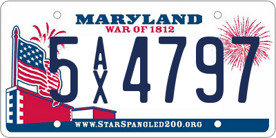 MD license plate 5AX4797