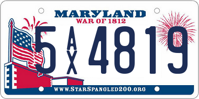 MD license plate 5AX4819