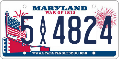 MD license plate 5AX4824