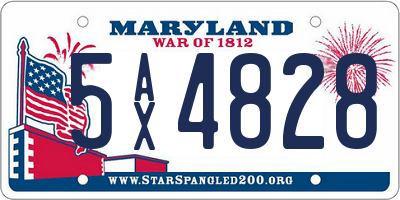 MD license plate 5AX4828