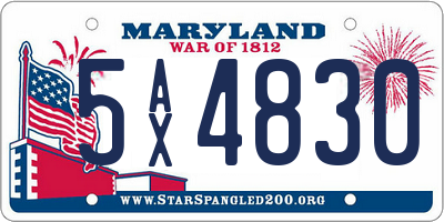 MD license plate 5AX4830