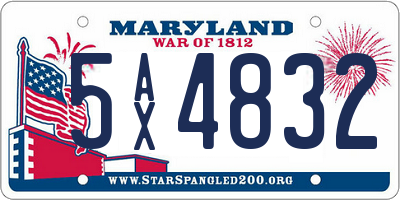 MD license plate 5AX4832