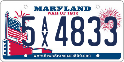 MD license plate 5AX4833