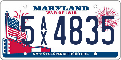 MD license plate 5AX4835