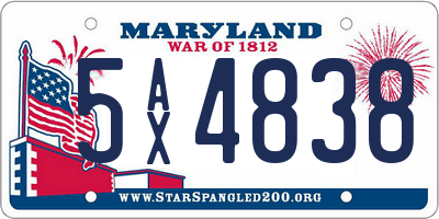 MD license plate 5AX4838