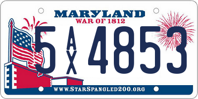 MD license plate 5AX4853