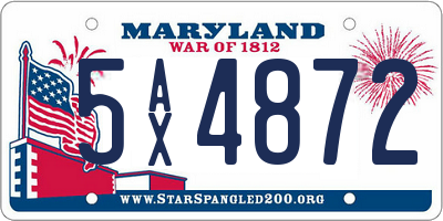 MD license plate 5AX4872