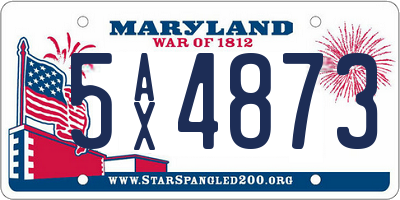 MD license plate 5AX4873