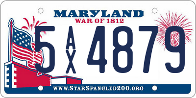 MD license plate 5AX4879