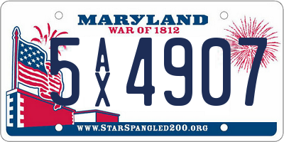 MD license plate 5AX4907