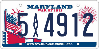 MD license plate 5AX4912