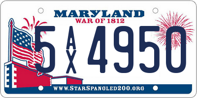 MD license plate 5AX4950