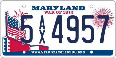 MD license plate 5AX4957